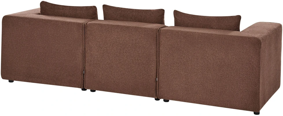 Beliani Trijų vietų modulinė sofa AXEBO, ruda boucle