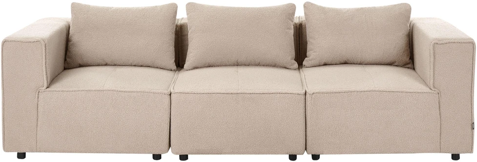 Beliani Trijų vietų modulinė sofa AXEBO, smėlio spalvos „boucle“ audinys