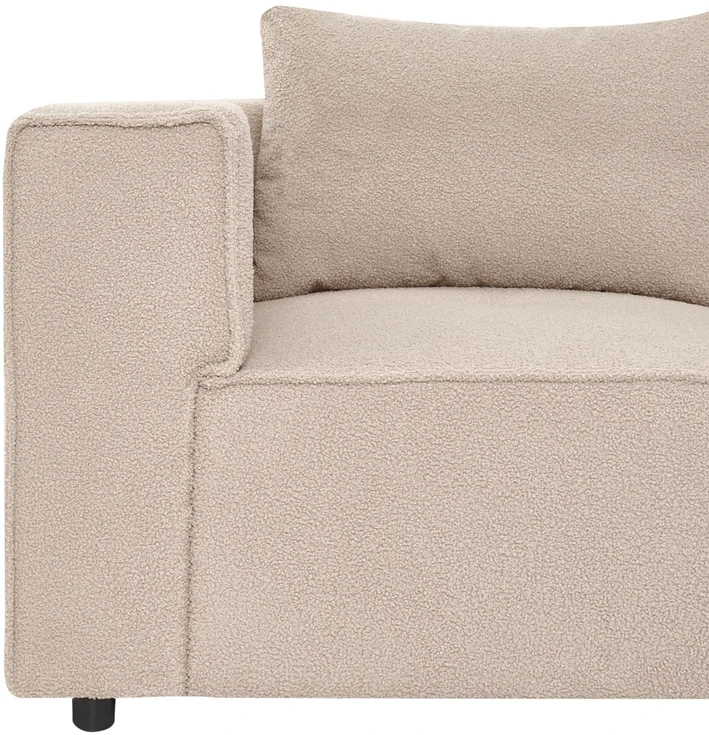 Beliani Trijų vietų modulinė sofa AXEBO, smėlio spalvos „boucle“ audinys