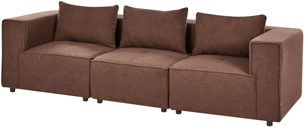 Beliani Trijų vietų modulinė sofa AXEBO, ruda boucle