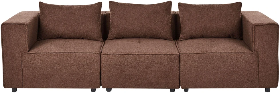 Beliani Trijų vietų modulinė sofa AXEBO, ruda boucle