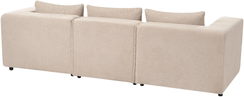 Beliani Trijų vietų modulinė sofa AXEBO, smėlio spalvos „boucle“ audinys