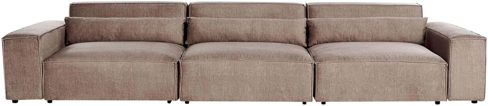 Beliani Trijų vietų modulinė sofa HELLNAR, šviesiai ruda