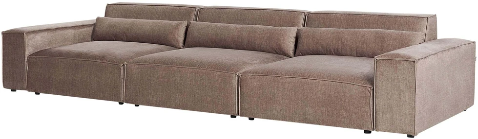 Beliani Trijų vietų modulinė sofa HELLNAR, šviesiai ruda