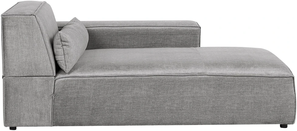Beliani Trijų vietų modulinė sofa HELLNAR kairinė pilka