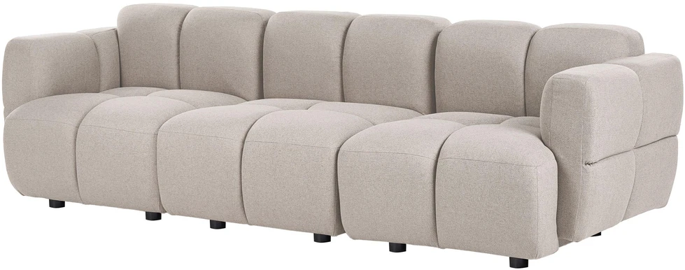 Beliani Trijų vietų modulinė sofa MAKSABERG, smėlio spalvos