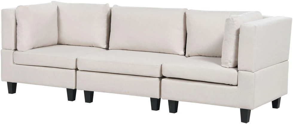 Beliani Trijų vietų modulinė sofa UNSTAD šviesiai smėlio spalvos