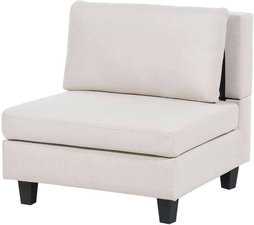 Beliani Trijų vietų modulinė sofa UNSTAD, šviesiai smėlio spalvos su otomane