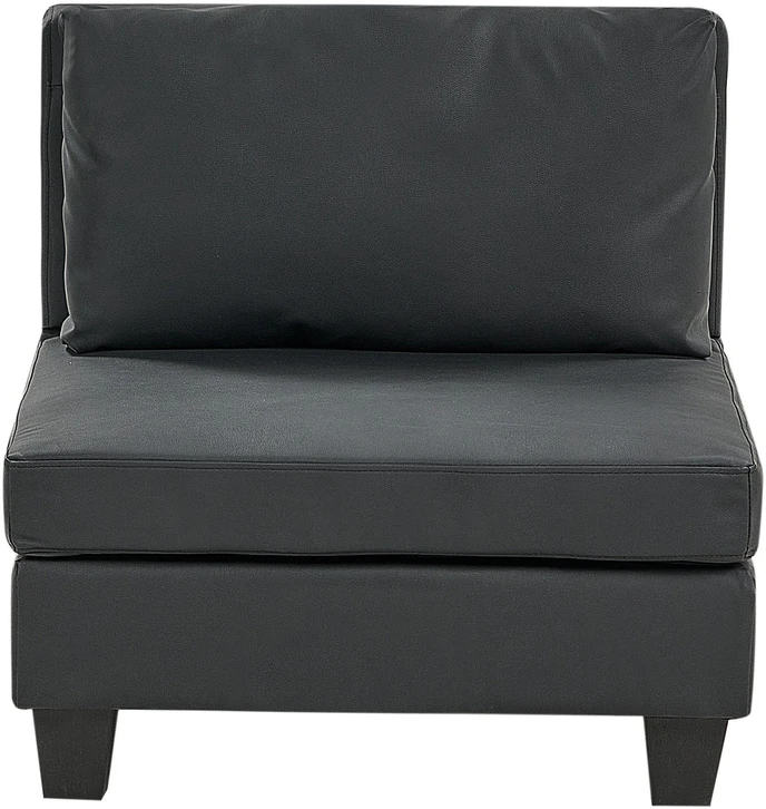 Beliani Trijų vietų modulinė sofa UNSTAD juodos spalvos eko oda