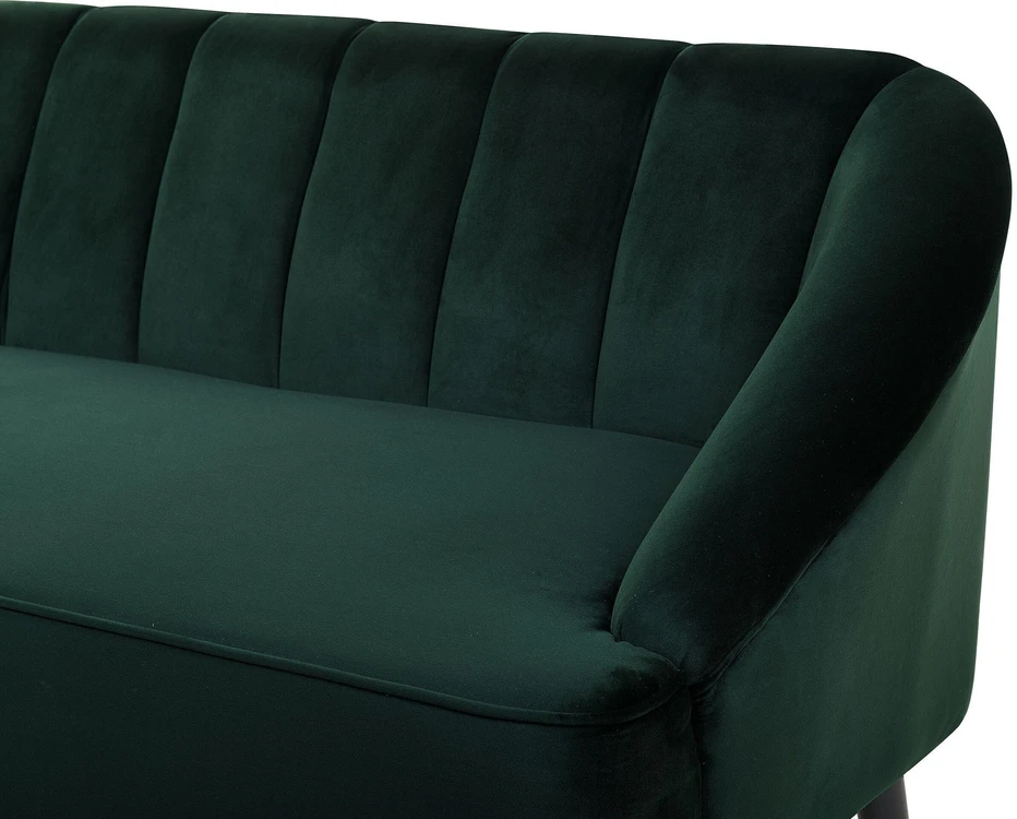 Beliani Trijų vietų sofa ALSVAG, smaragdo spalvos veliūras