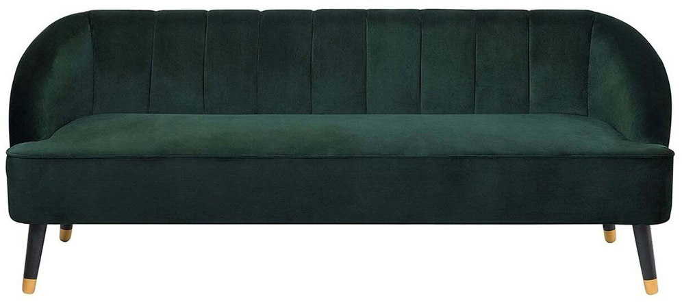 Beliani Trijų vietų sofa ALSVAG, smaragdo spalvos veliūras