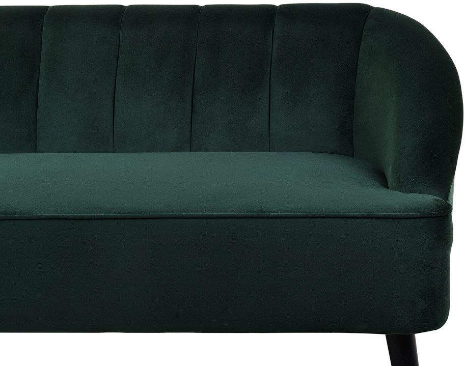 Beliani Trijų vietų sofa ALSVAG, smaragdo spalvos veliūras