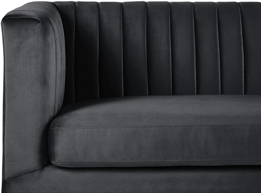 Beliani Trijų vietų sofa ARVIKA aksominė juoda