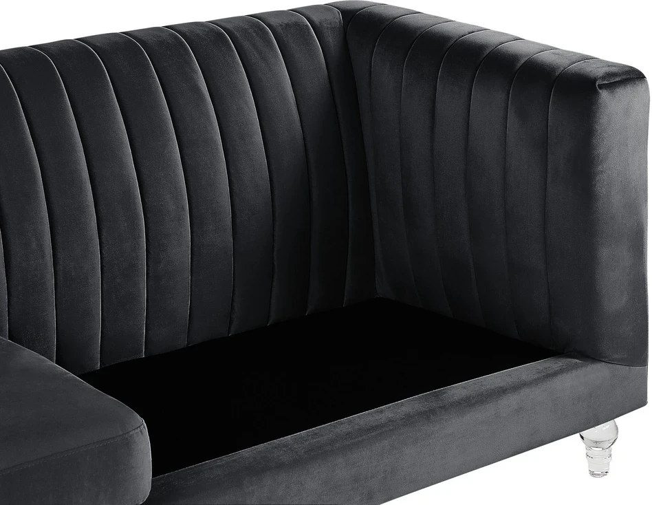 Beliani Trijų vietų sofa ARVIKA aksominė juoda