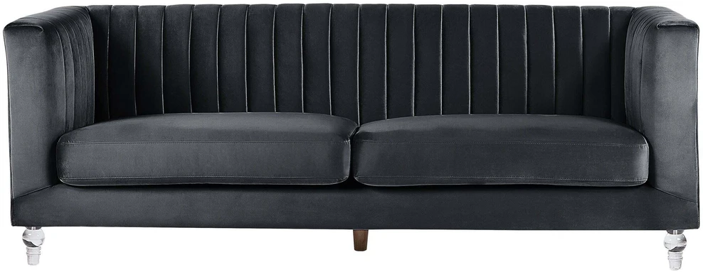 Beliani Trijų vietų sofa ARVIKA aksominė juoda
