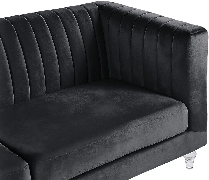 Beliani Trijų vietų sofa ARVIKA aksominė juoda