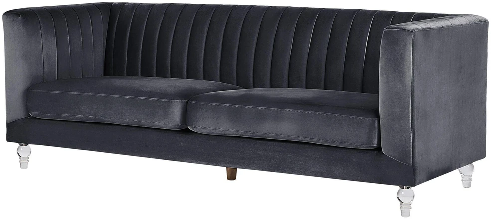 Beliani Trijų vietų sofa ARVIKA aksominė juoda