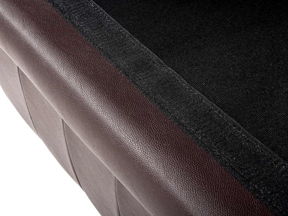 Beliani Trijų vietų sofa CHESTERFIELD Natūrali oda Ruda