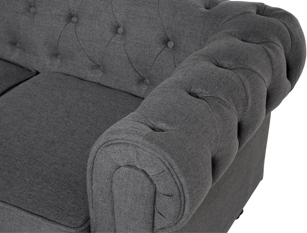 Beliani Trijų vietų sofa CHESTERFIELD Pilka
