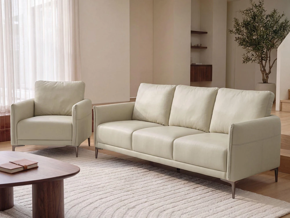Beliani Trijų vietų sofa CILENS, šviesiai smėlinė