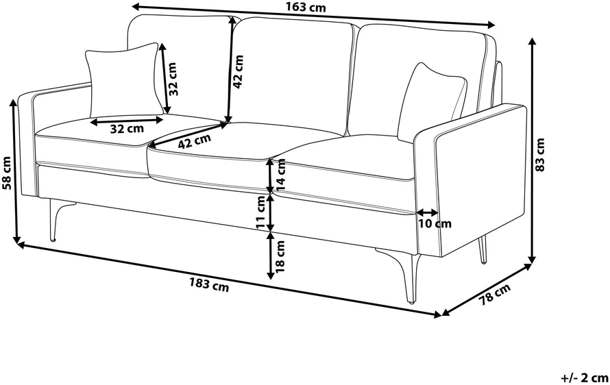 Beliani Trijų vietų sofa GAVLE Boucle, smėlio spalvos