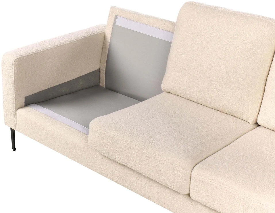 Beliani Trijų vietų sofa GAVLE Boucle, smėlio spalvos