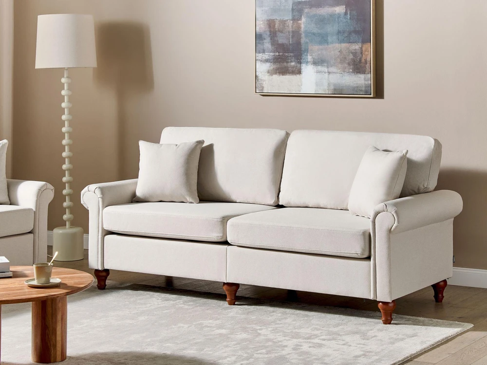 Beliani Trijų vietų sofa GINNERUP, šviesiai smėlinė
