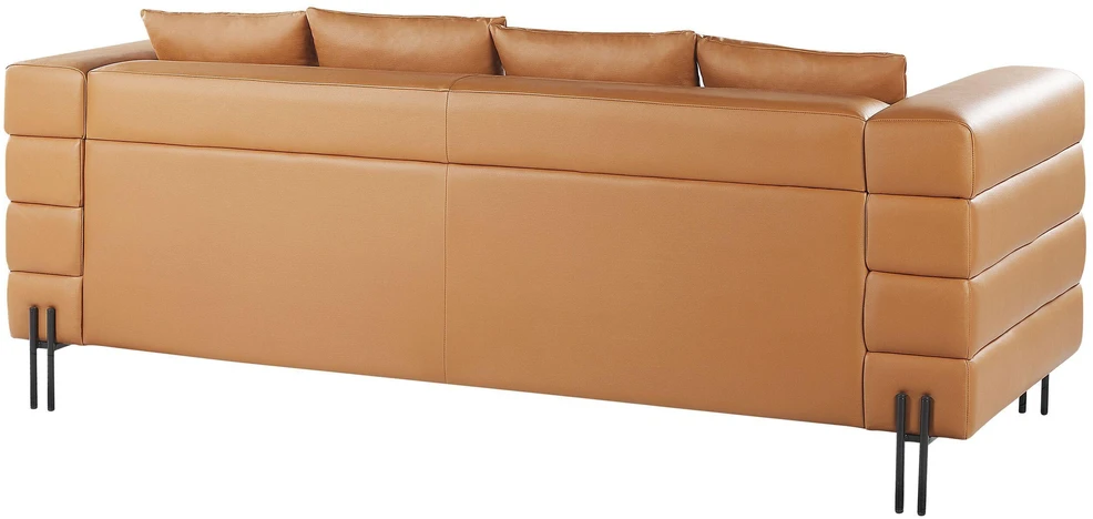 Beliani Trijų vietų sofa GRANNA, ekologiška oda, ruda