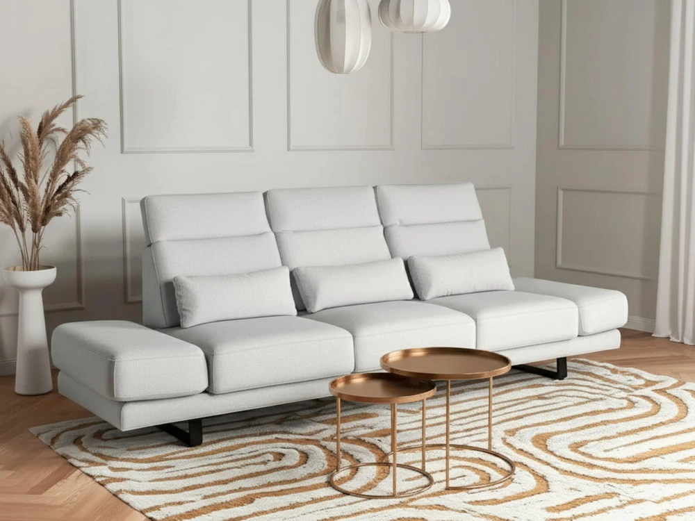 Beliani Trijų vietų sofa IKAST šviesiai pilka