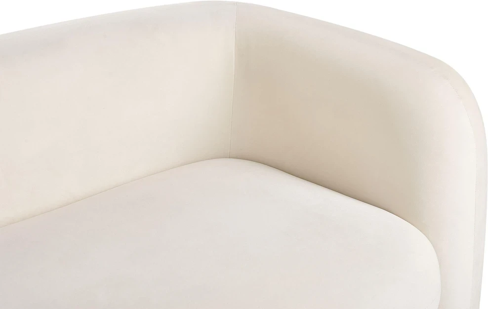 Beliani Trijų vietų sofa LEIREN, veliūras, kreminė balta