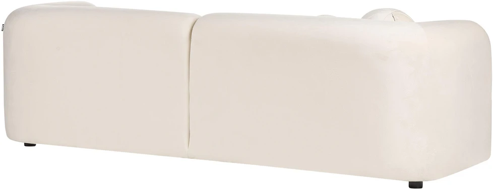 Beliani Trijų vietų sofa LEIREN, veliūras, kreminė balta