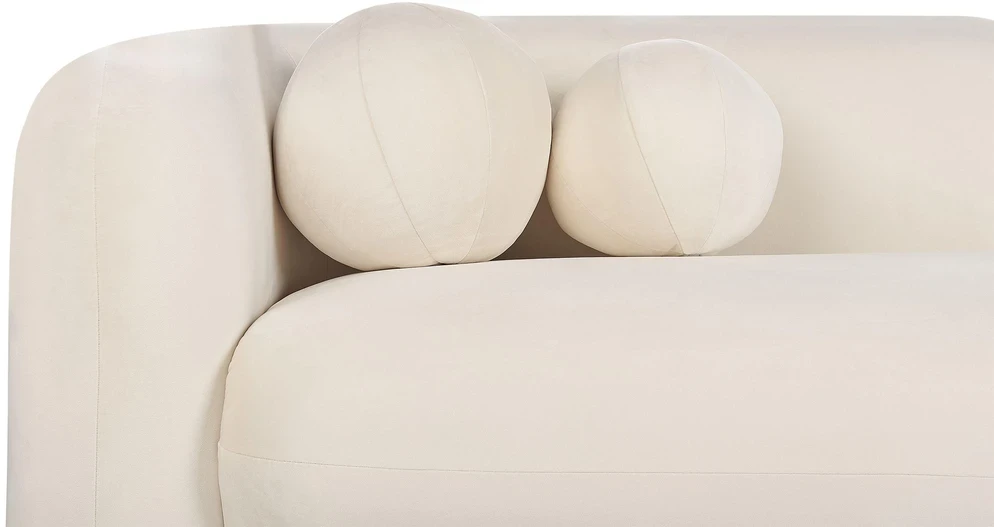 Beliani Trijų vietų sofa LEIREN, veliūras, kreminė balta