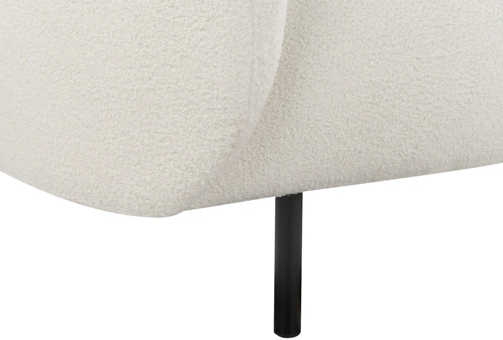 Beliani Trijų vietų sofa LOEN, balta, „Bouclé“