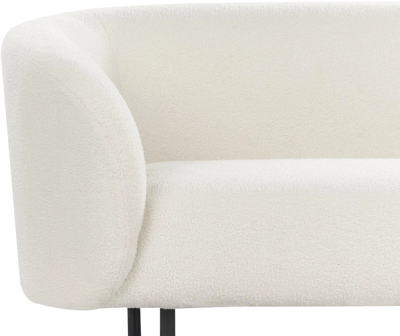 Beliani Trijų vietų sofa LOEN, balta, „Bouclé“