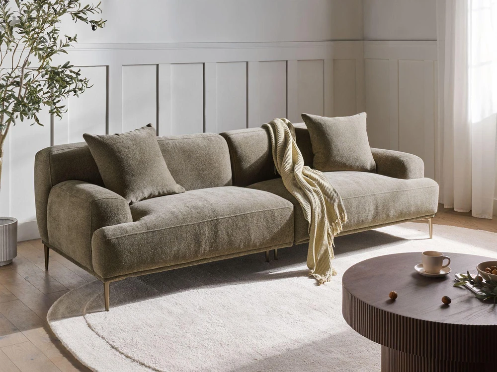 Beliani Trijų vietų sofa MATILA, šviesiai ruda