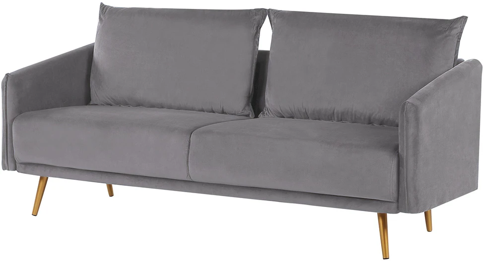 Beliani Trijų vietų sofa MAURA, pilkas veliūras