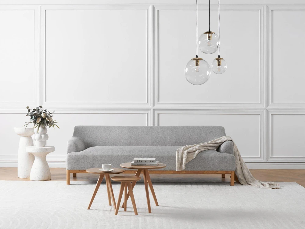 Beliani Trijų vietų sofa SOSJO, šviesiai pilka