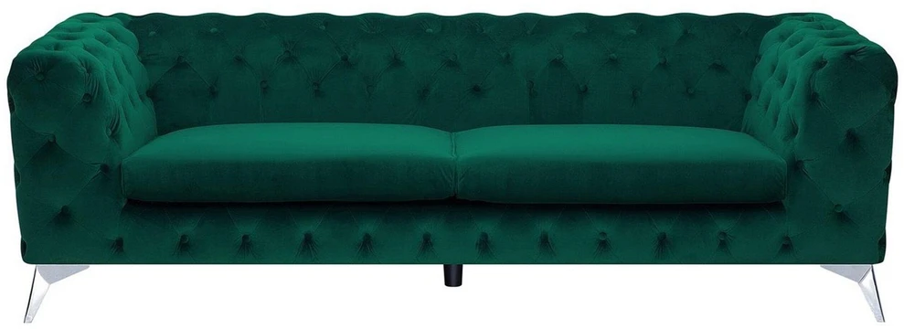 Beliani Trijų vietų sofa SOTRA, veliūras, smaragdo spalva