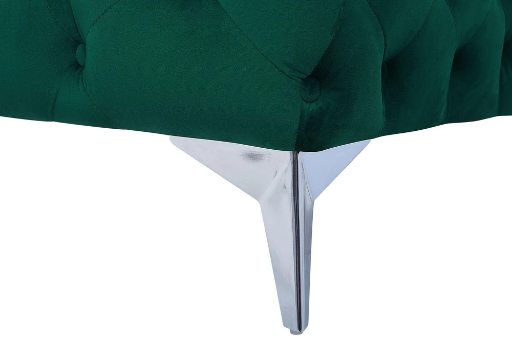 Beliani Trijų vietų sofa SOTRA, veliūras, smaragdo spalva