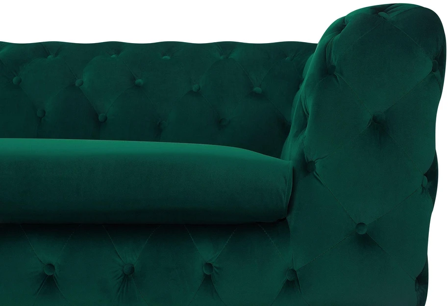 Beliani Trijų vietų sofa SOTRA, veliūras, smaragdo spalva