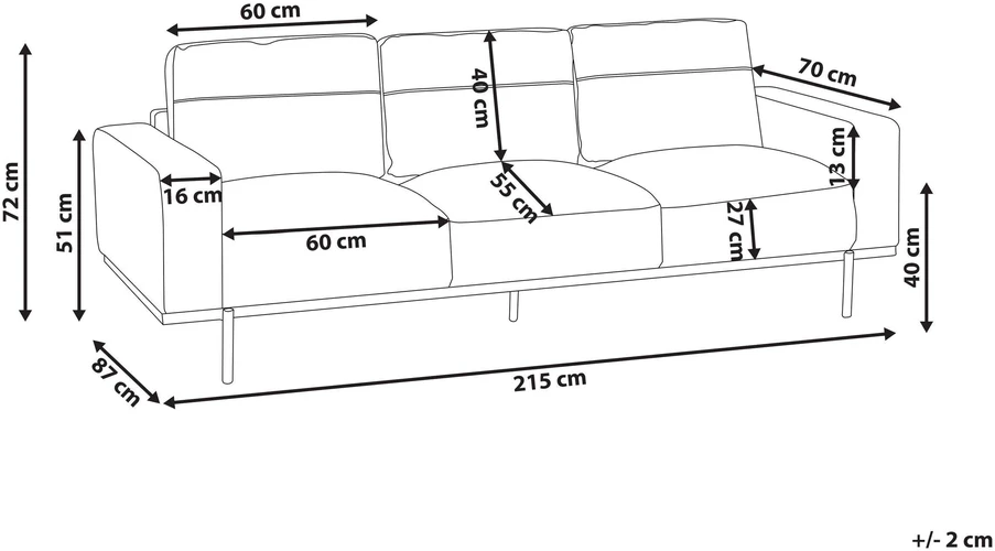 Beliani Trijų vietų sofa SOVIK, eko oda, juoda