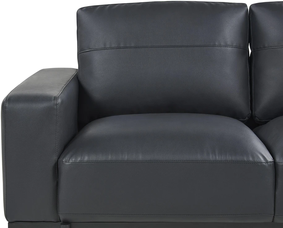 Beliani Trijų vietų sofa SOVIK, eko oda, juoda