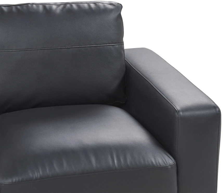 Beliani Trijų vietų sofa SOVIK, eko oda, juoda
