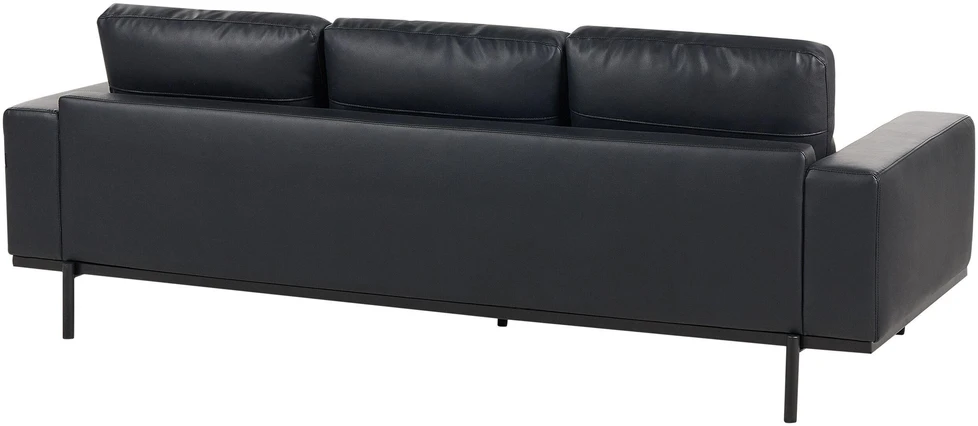 Beliani Trijų vietų sofa SOVIK, eko oda, juoda