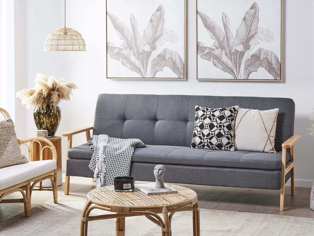 Beliani Trijų vietų sofa TJORN, pilka