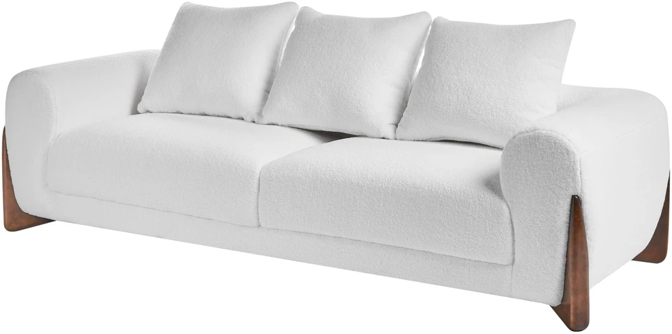 Beliani Trijų vietų sofa VINLIDEN Boucle, balta ir ruda