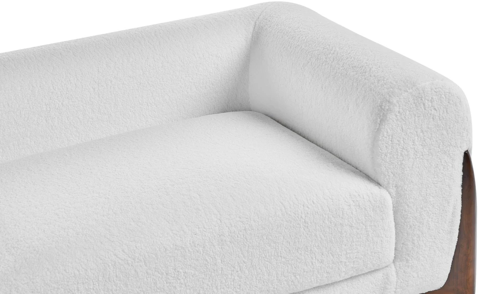 Beliani Trijų vietų sofa VINLIDEN Boucle, balta ir ruda