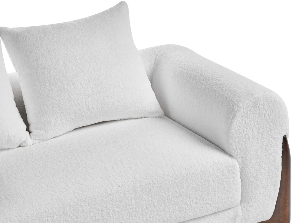 Beliani Trijų vietų sofa VINLIDEN Boucle, balta ir ruda