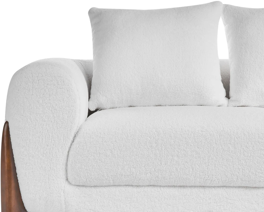 Beliani Trijų vietų sofa VINLIDEN Boucle, balta ir ruda