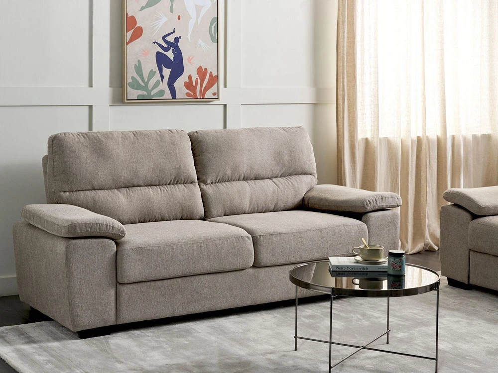 Beliani Trijų vietų sofa VOGAR šviesiai ruda